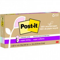 Post-it® Recycled Super Sticky Pop-Up Notes 3" x 3" Wanderlust Colours 6/pkg