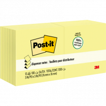 Post-it® Greener Pop-up Notes 3" x 3" Yellow 12/pkg
