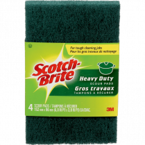 Scotch-Brite® Heavy Duty Scouring Pads 4 x 6 Green 4/pkg