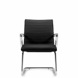 Offices To Go™ Ultra Guest Chair Medium Back Luxhide Bonded Leather Black