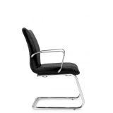 Offices To Go™ Ultra Guest Chair Medium Back Luxhide Bonded Leather Black