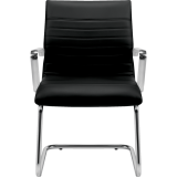Offices To Go™ Ultra Guest Chair Medium Back Luxhide Bonded Leather Black