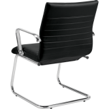 Offices To Go™ Ultra Guest Chair Medium Back Luxhide Bonded Leather Black