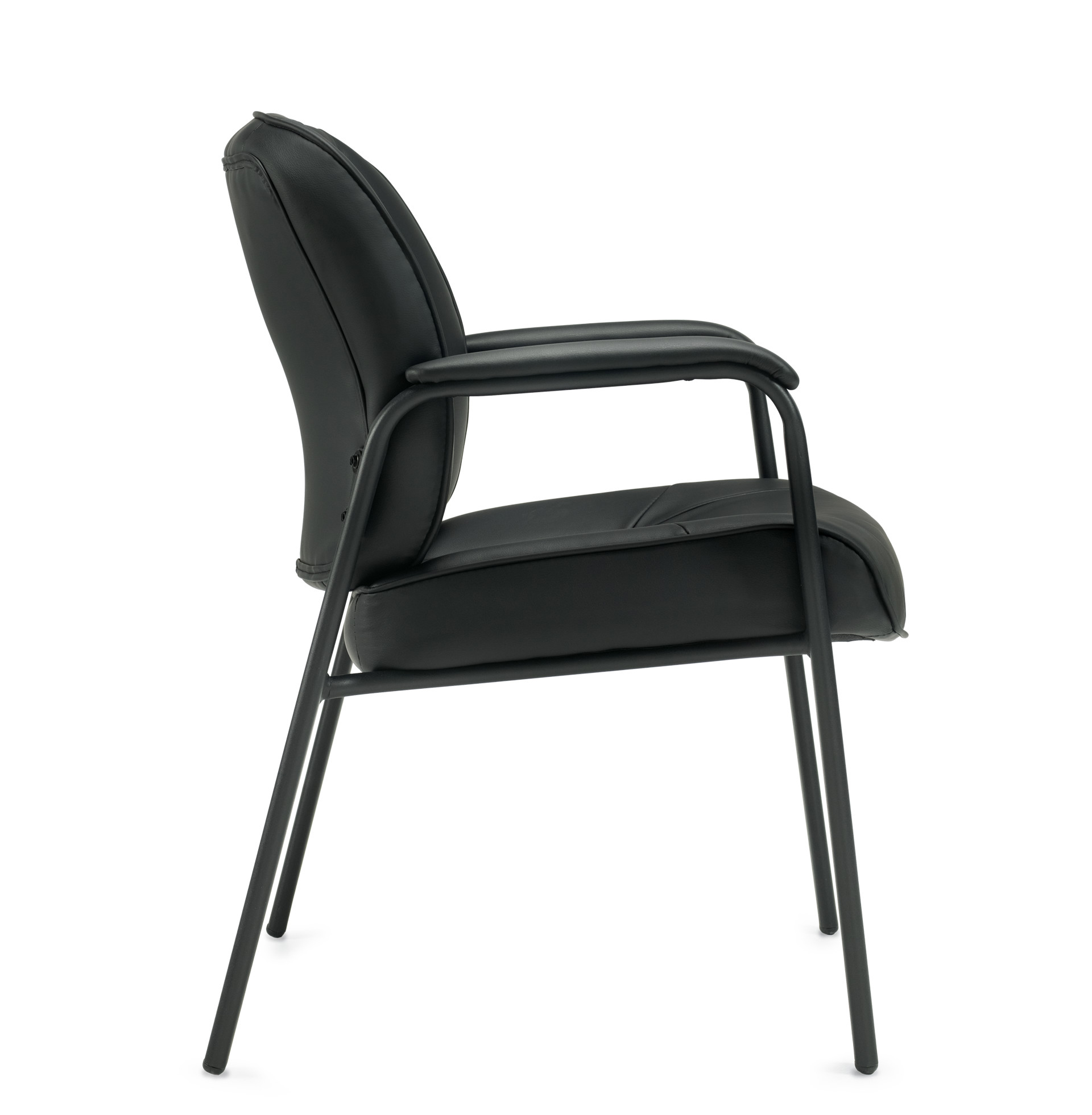 Offices to Go Centro Guest Chair Leather Black Monk Office
