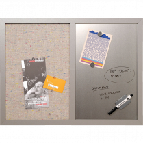 MasterVision® Dry-Erase/Fabric Combo Board 24" x 18" Grey