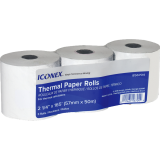 Iconex™ Thermal Paper Rolls 2-1/4"W x 2-1/2" dia. (165' L) 3 rolls/pkg
