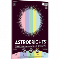 Astrobrights® 65lb Card Stock 8-1/2" x 11" Assorted Pastel Colours 50 sheets/pkg