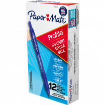 Paper Mate® Profile® Retractable Ball Point Pens Bold Point Blue 12/box