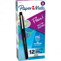 Paper Mate® Flair® Markers Black 12/box