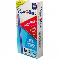 Paper Mate® Write Bros.® Stick Pens Medium Point Blue 12/box