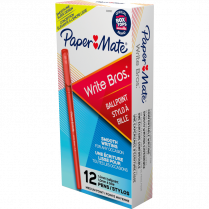 Paper Mate® Write Bros.® Stick Pens Medium Point Red 12/box