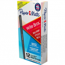 Paper Mate® Write Bros.® Stick Pens Medium Point Black 12/box