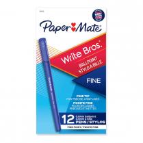 Paper Mate® Write Bros.® Stick Pens Fine Point Blue 12/box