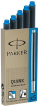 Parker Quink Ink Cartridges Washable Blue 5/Pkg
