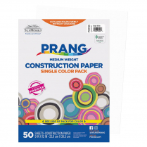 Prang Construction Paper 9" x 12" Bright White 50/Pkg