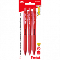 Pentel® Wow! Retractable Ball Point Pens Medium Point Red 3/pkg