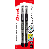 Pentel® R.S.V.P.® Stylus Ballpoint Pens Fine Point Black 2/pkg
