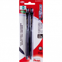 Pentel® EnerGel® X Retractable Gel Pens 0.7 mm Black 2/pkg