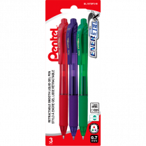 Pentel® EnerGel® X Retractable Gel Pens 0.7 mm Assorted Colours 3/pkg