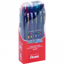 Pentel® EnerGel® Retractable Gel Pens 0.7 mm Assorted Colours 12/pkg