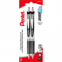 Pentel® EnerGel® Retractable Gel Pens 0.7 mm Black 2/pkg