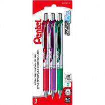 Pentel® EnerGel® Retractable Gel Pen 0.7 mm Assorted 3/pkg
