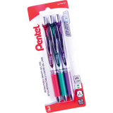 Pentel® EnerGel® Retractable Gel Pen 0.7 mm Assorted 3/pkg