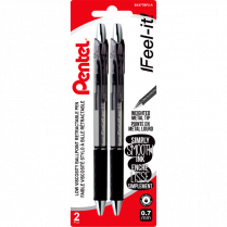 Pentel® IFeel it! Retractable Ball Point Pens Medium Point Black 2/pkg