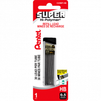 Pentel® Super Hi-Polymer® Pencil Leads HB 0.5 mm 30 leads/pkg