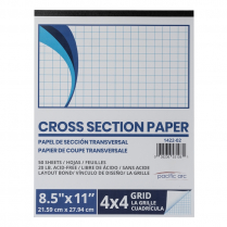 Pacific Arc Cross Section Paper Pad 8-1/2" x 11" 50 Sheets 4x4 Grid