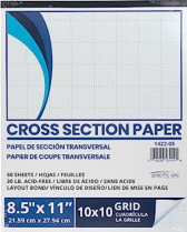Pacific Arc Cross Section Paper Pad 8-1/2" x 11" 50 Sheets 10x10 Grid