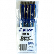 Pilot® BPS Better? Retractable Ball Point Pens Fine Point Blue 5/pkg
