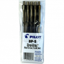 Pilot® BPS Better? Retractable Ball Point Pens Fine Point Black 5/pkg