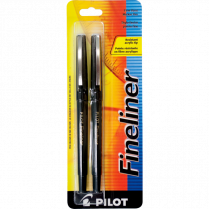 Pilot® Fineliner Markers 0.4 mm Black 2/pkg