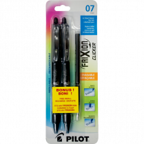 Pilot® FriXion® Ball Clicker Retractable Erasable Gel Pen 0.7 mm Black 2/pkg