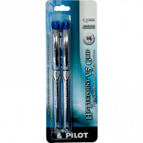 Pilot® Hi-Tecpoint Grip Liquid Ink Roller Pens 0.5mm Blue 2/pkg