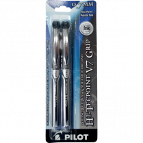 Pilot® Hi-Tecpoint Grip Liquid Ink Roller Pens 0.7mm Black 2/pkg