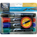 Quartet® EnduraGlide® Dry Erase Markers Chisel Tip Assorted Colours 4/pkg