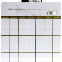 Quartet® Modern Chic Tin Dry-Erase Calendar 14" x 14"