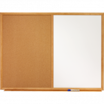 Quartet® Combination Board w/Oak finish frame 36"x48"