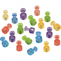 Quartet Push Pin Magnets 1-1/2" Diamater Assorted Colours 20/pkg
