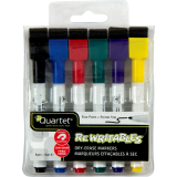 Quartet® ReWritables™ Dry Erase Markers Fine Tip Assorted Classic Colours 6/pkg