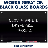 Quartet® Glass Board Neon Markers Bullet Tip Assorted Colours 6/pkg *For Dark Glass Surfaces*