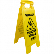 WET FLOOR SIGN BILINGUAL 2-SIDED YELLOW