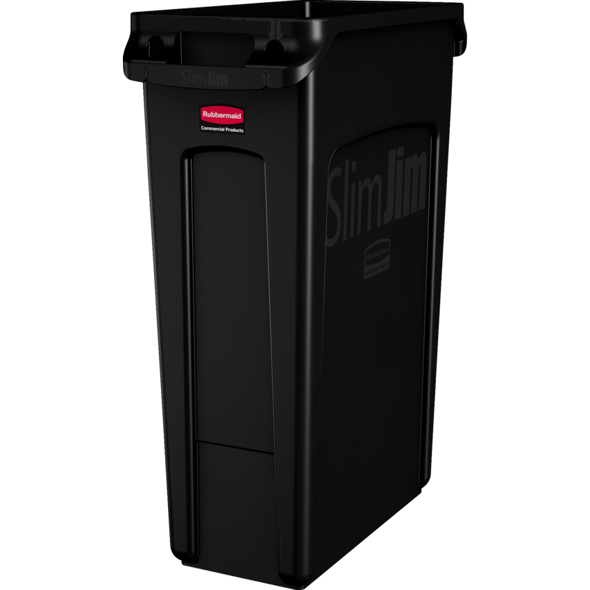 RM SLIM JIM GARBAGE CAN 87.1L BLACK VENTED Monk Office