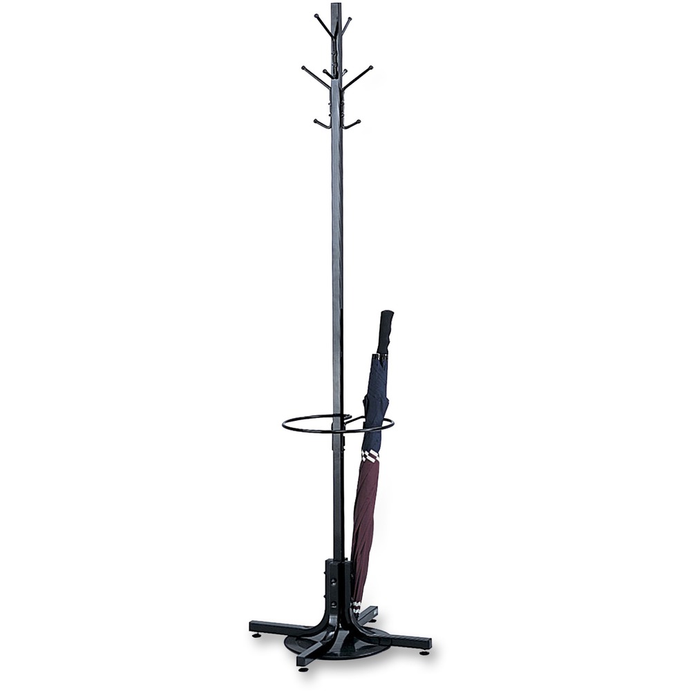 Safco® Coat Rack with Umbrella Stand Black Monk Office