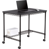 Safco® Wire Desk with Casters Black