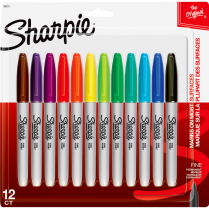 Sharpie® Fine Point Permanent Markers Assorted Colours 12/pkg
