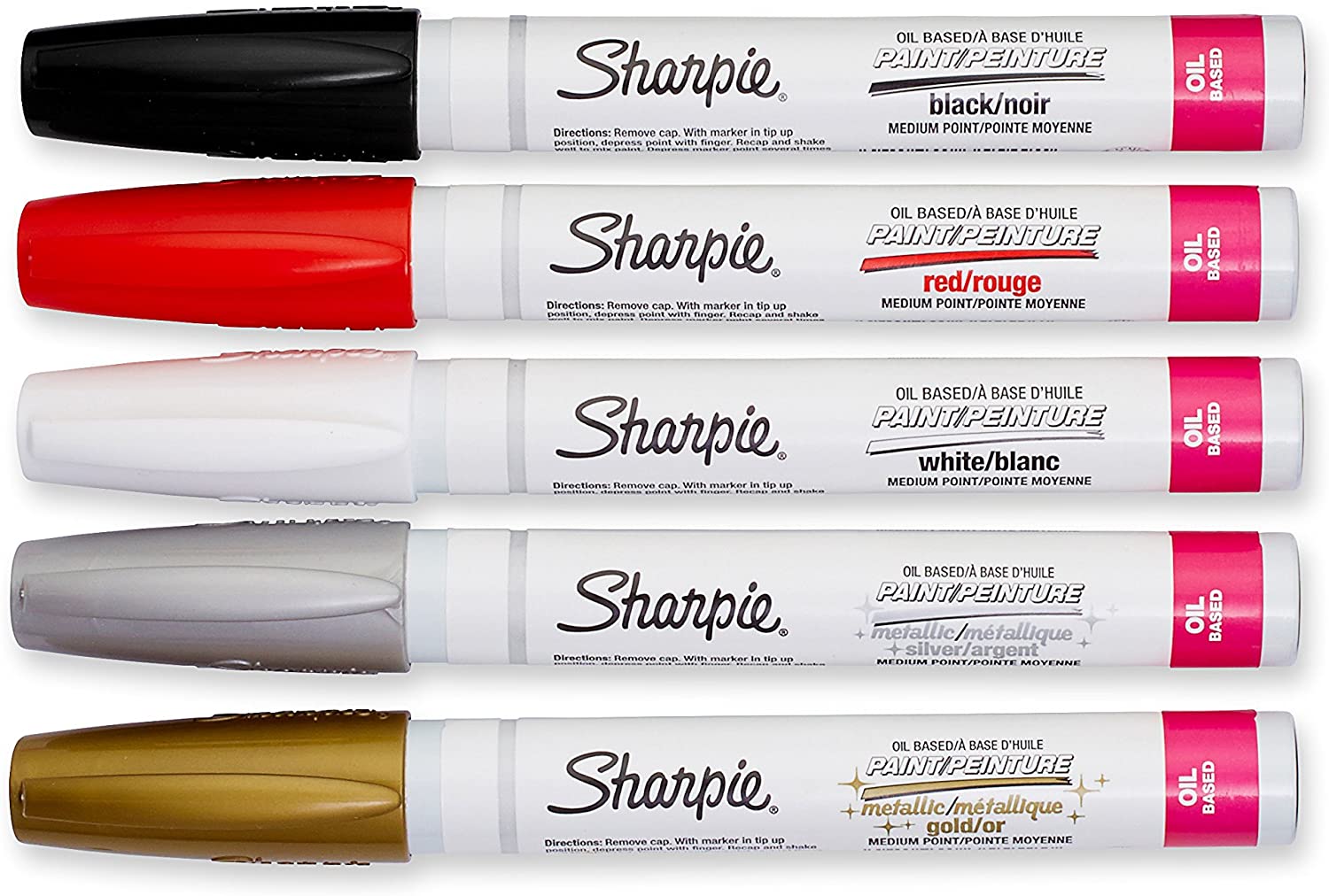 Sharpie Oil-Based Paint Markers Fine Point Assorted Colours 5/pack Monk  Office