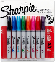 Sharpie Brush-Tip Markers Assorted Colours 8/pack
